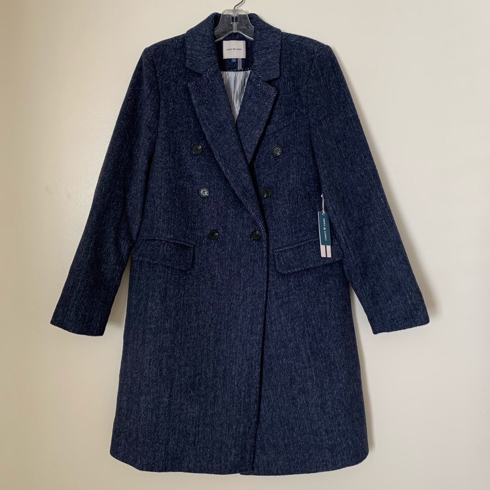 Court & Rowe Blair Coat Blue Double Breasted Twill - Picture 10 of 12